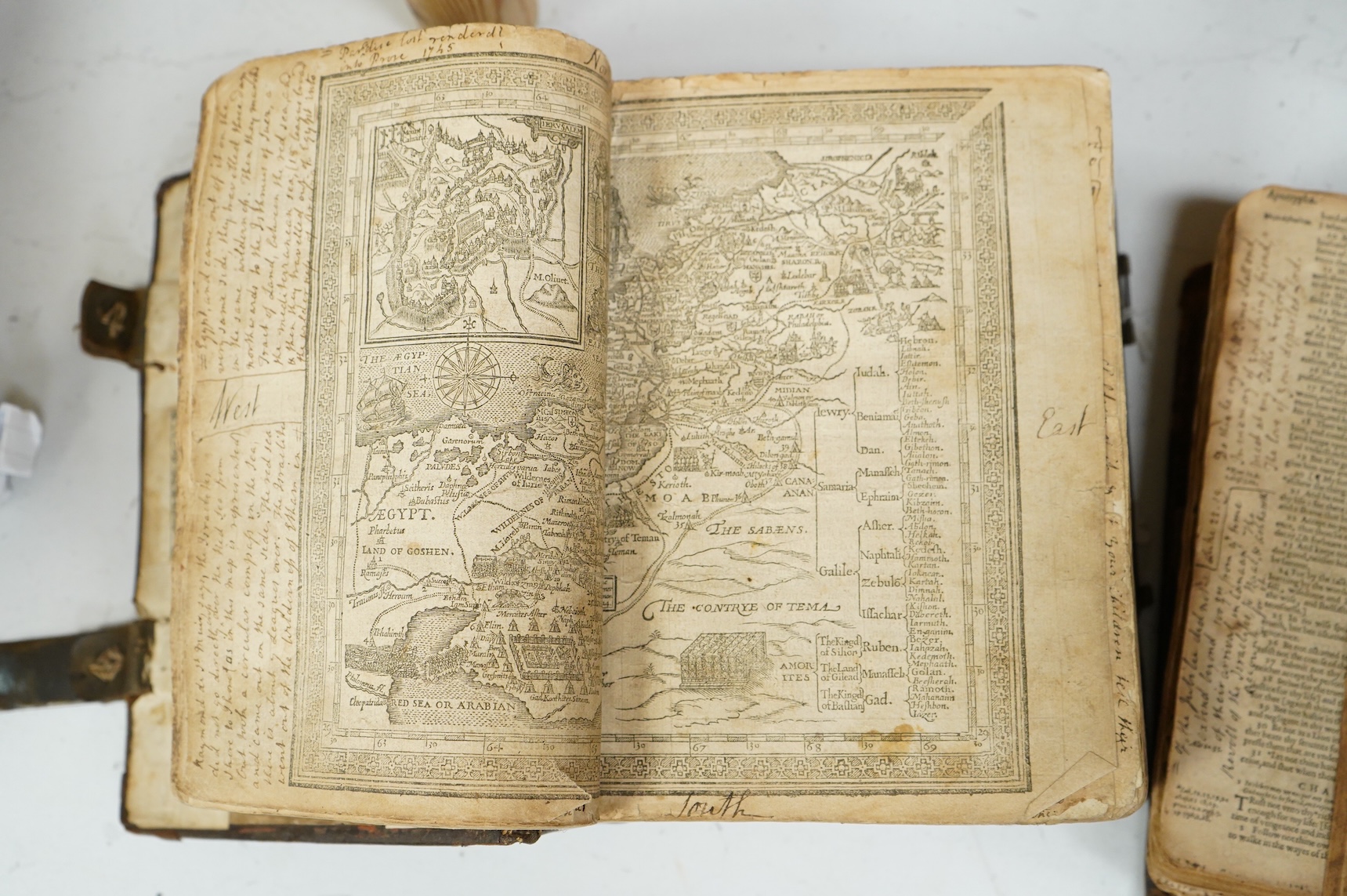 A BIBLE ARCHIVE - A highly unusual collection of three English Bibles, having belonged to the Whytehead family (of Yorkshire's North and East Ridings); comprising The Bishops' (1573 edition), a Geneva (1603 edition) and